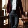 Maroon Velvet Tuxedo