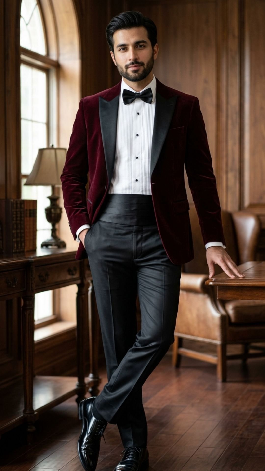 Maroon Velvet Tuxedo