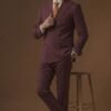 formal pinstripe Burgundy double breast suit