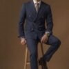 formal pinstripe gray double breast suit