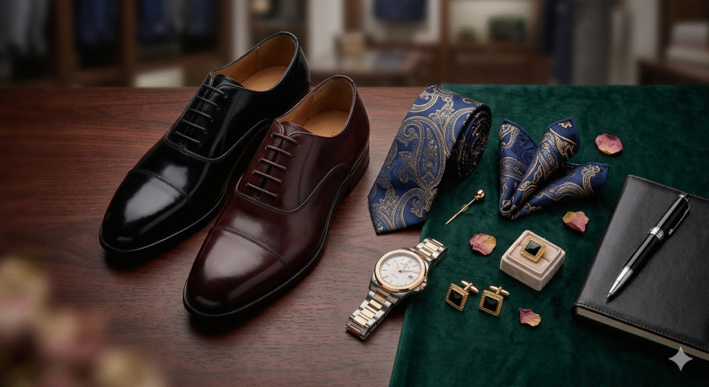 groom wedding suit accessories 2026