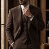 Formal chocolate brown suit