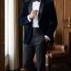 Navy Blue Velvet Jacket