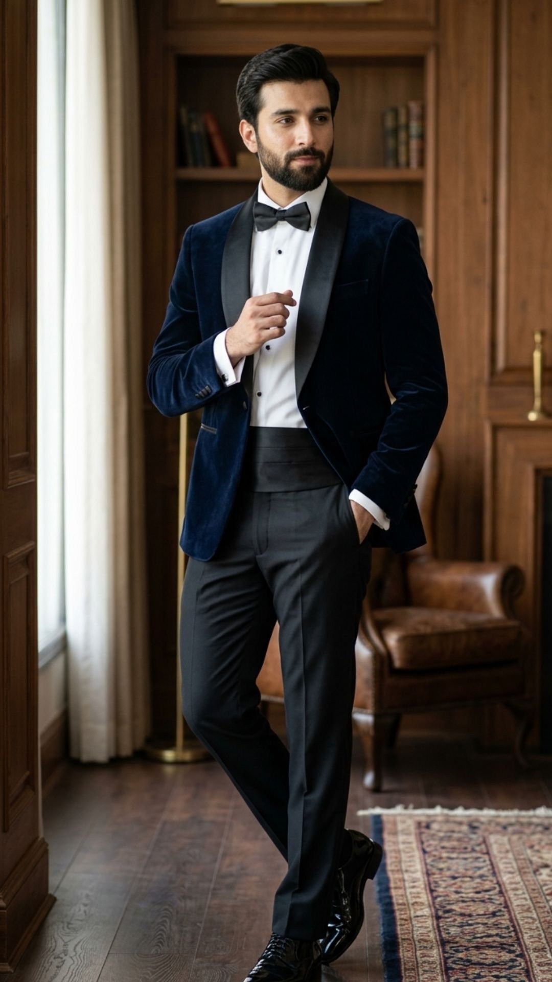 Navy Blue Velvet Jacket
