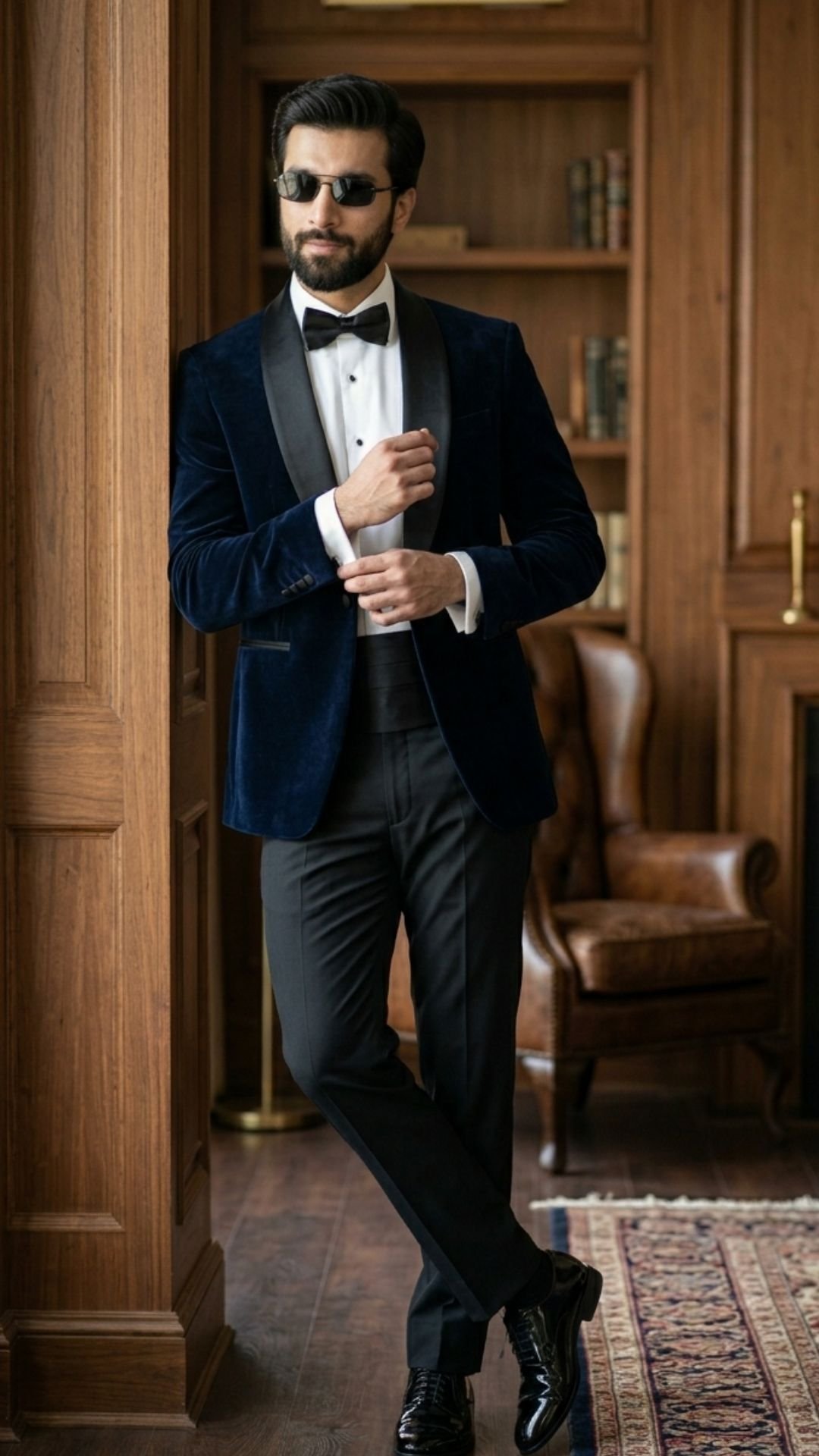 Navy Blue Velvet Jacket