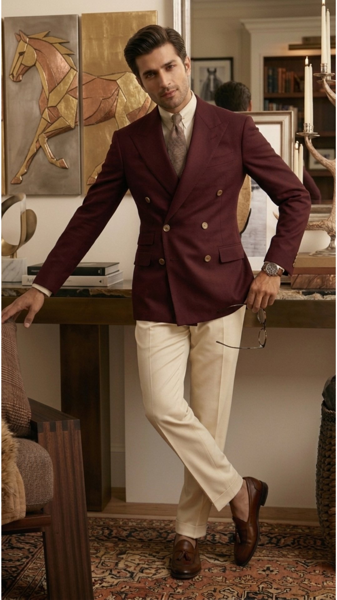Maroon x Beige combo