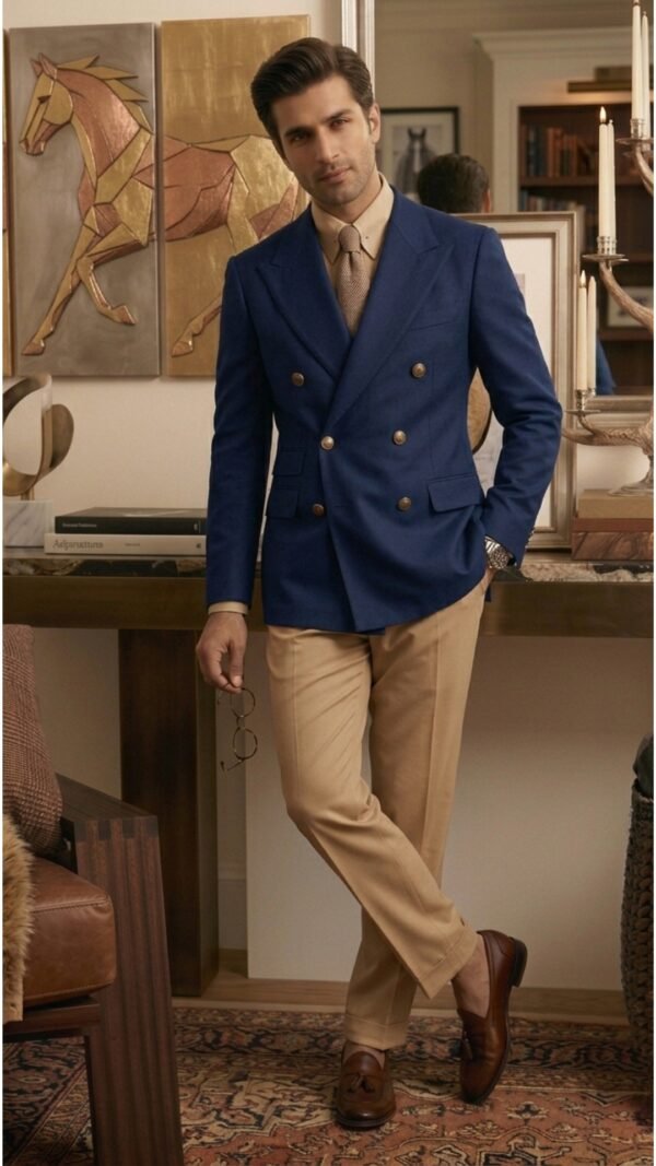 Blue and beige combination