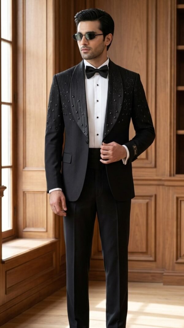 Embroidered Noir Tux