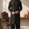 BLACK KURTA PAJAMA IN WASH AND WEAR FABRIC