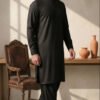 BLACK KURTA PAJAMA IN WASH AND WEAR FABRIC