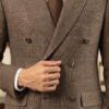 Heritage Brown Prince of Wales Check Double-Breasted Suit