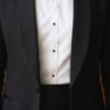 Black Textured Peak-Lapel Tuxedo for Men